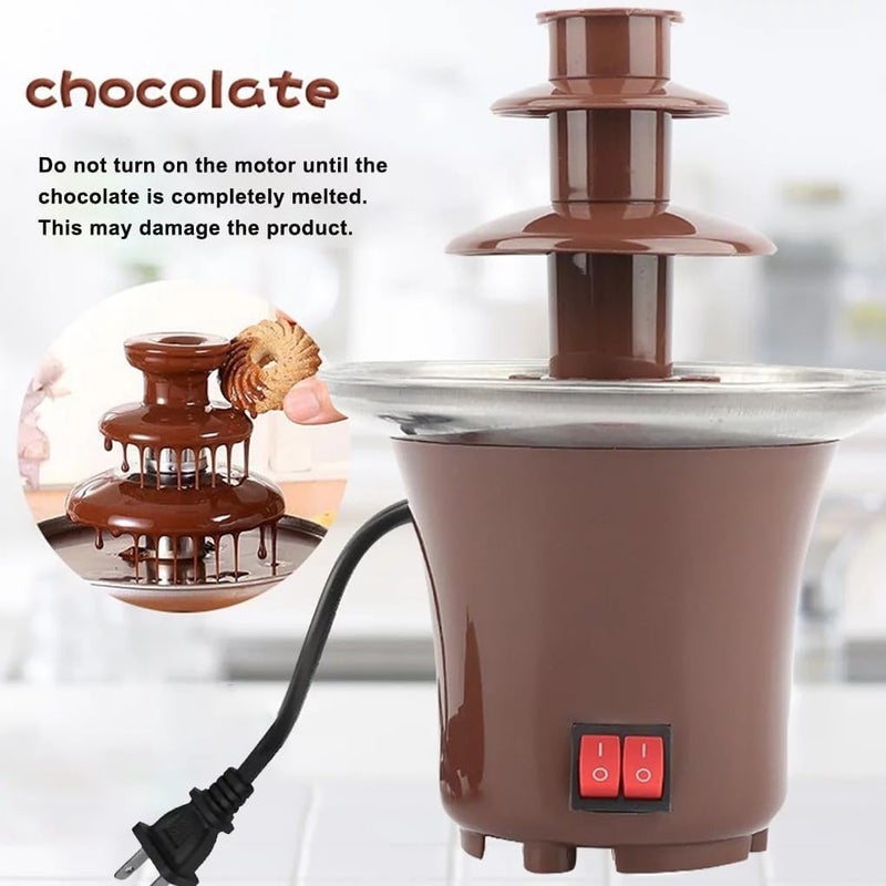 Riona store Riona store 3 Tiers Chocolate Fountain Fondue Machine with Hot Melting Pot Base Great for Parties Weddings Pudding Cookie Fruit Dipping Butter 1 pcs  - Image 5