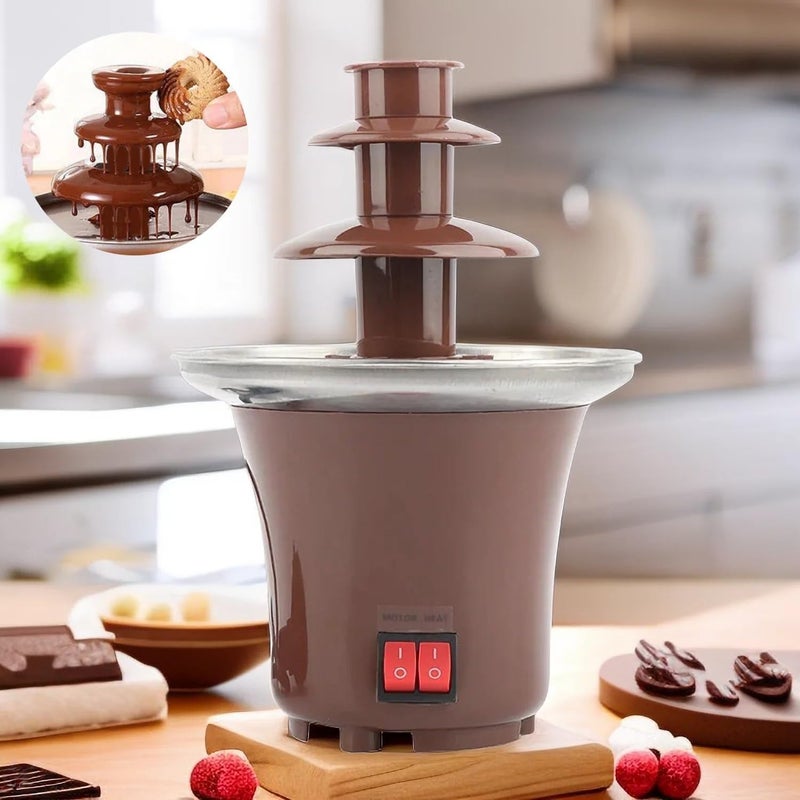 Riona store Riona store 3 Tiers Chocolate Fountain Fondue Machine with Hot Melting Pot Base Great for Parties Weddings Pudding Cookie Fruit Dipping Butter 1 pcs  - Image 2