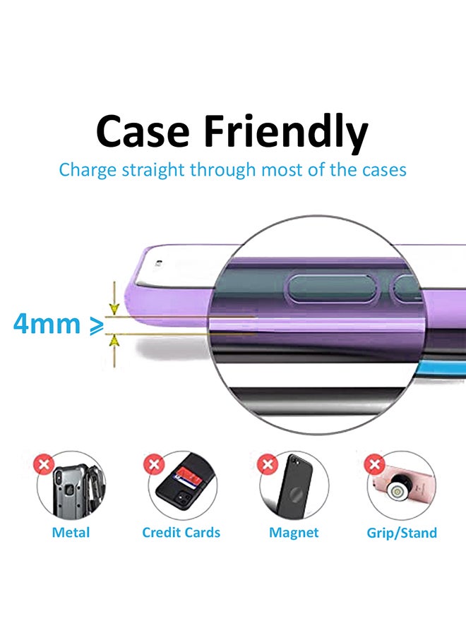 Theodor Quote Printed Ultra Slim Fast Wireless Charger With USB Cable Blue/Pink - Image 4