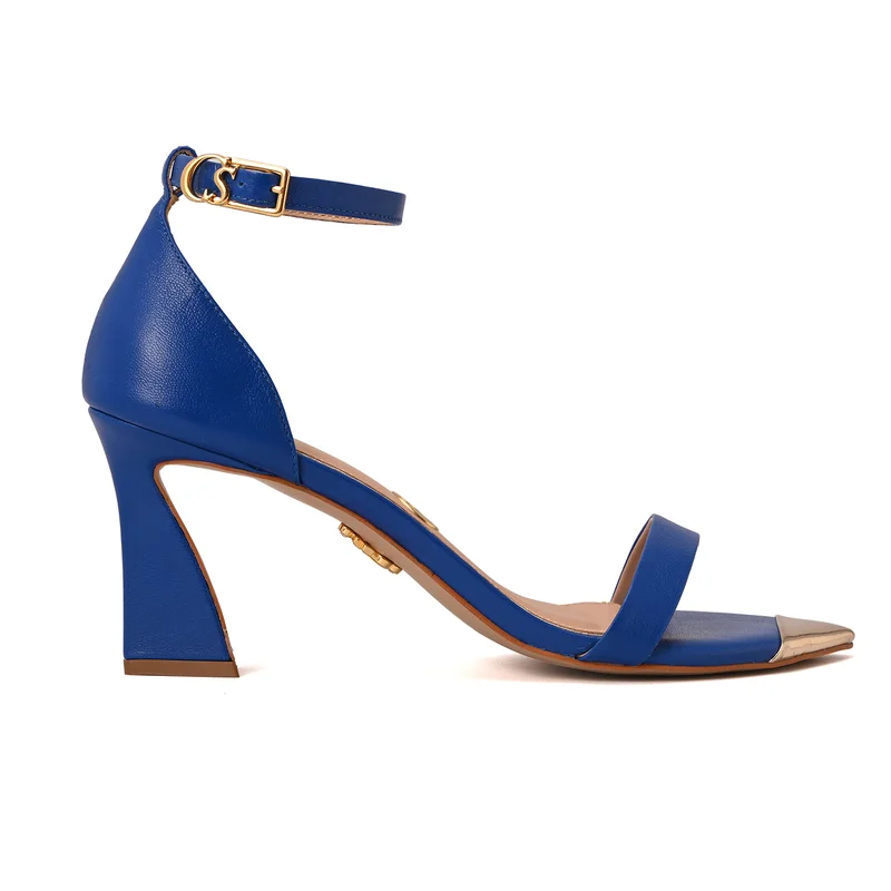 Blue Sandal with Metal Detail