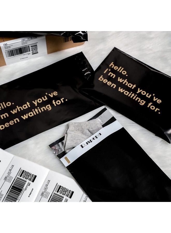 RUSPEPA Poly Mailer Shipping Bag With Self Sealing Business Text Printed Design 100 Pack 6 X 9 Inches Black  - Image 3
