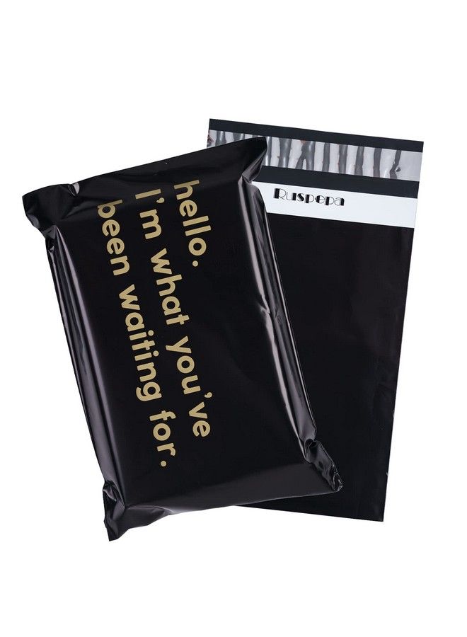 RUSPEPA Poly Mailer Shipping Bag With Self Sealing Business Text Printed Design 100 Pack 6 X 9 Inches Black  - Image 1
