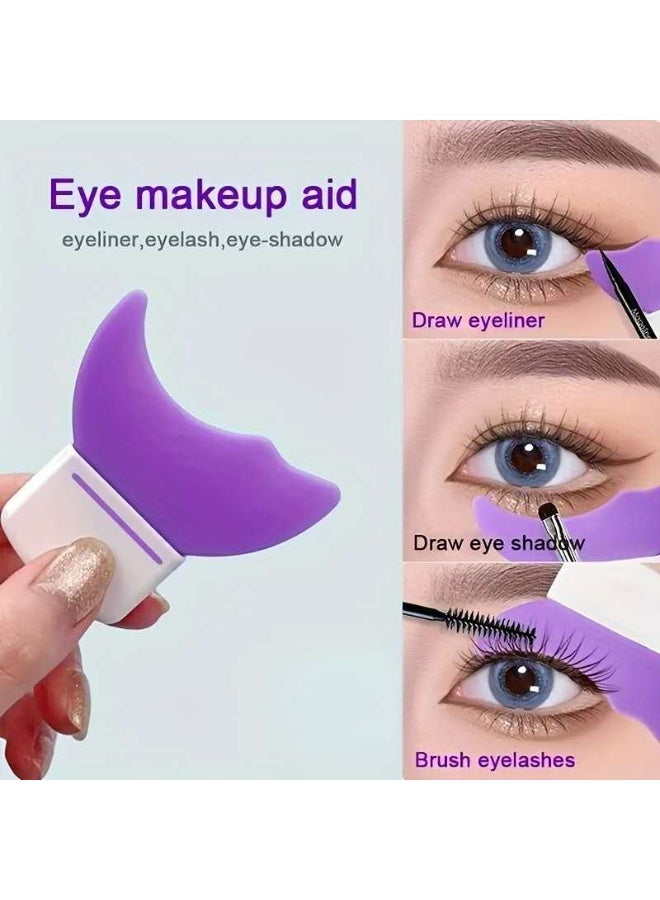 Generic Multi functional Eye Makeup Stencil Mascara Shield Guard Applicator Eyelash Pads Eyeliner Eyeshadow Applicator Aid Tool Reusable Eyeliner Eyeshadow Guide Tool for Women, Beginners - Image 2