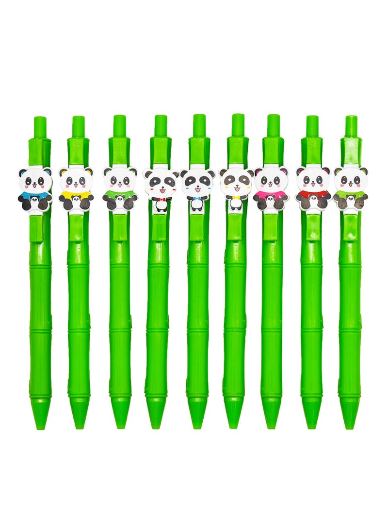 Excefore Gel Pens, Panda Pens Set 12, Cartoon Panda Green Bamboo Pens, Black Ink 0.5mmfor Students Classroom Prize School Supplies Stationery, Office School Supplies Home Writing - Image 1