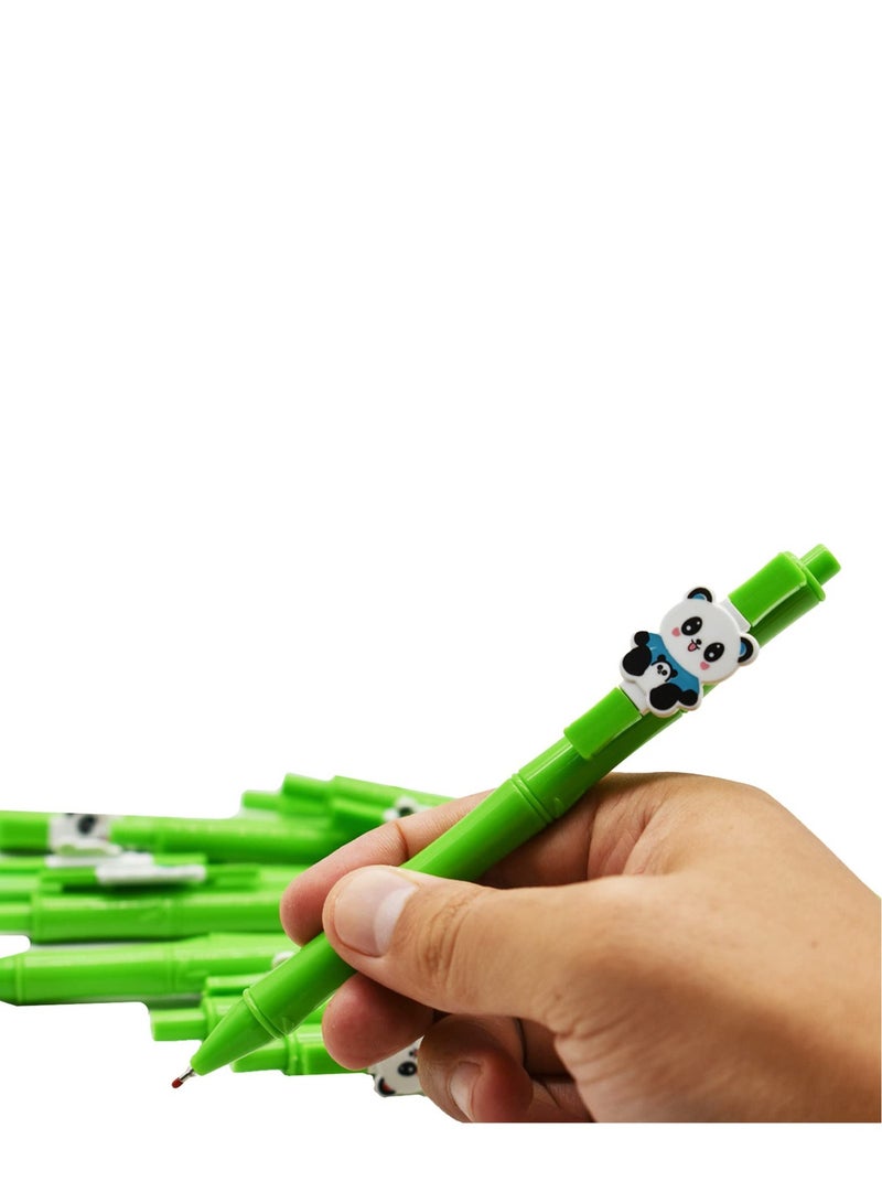 Excefore Gel Pens, Panda Pens Set 12, Cartoon Panda Green Bamboo Pens, Black Ink 0.5mmfor Students Classroom Prize School Supplies Stationery, Office School Supplies Home Writing - Image 4