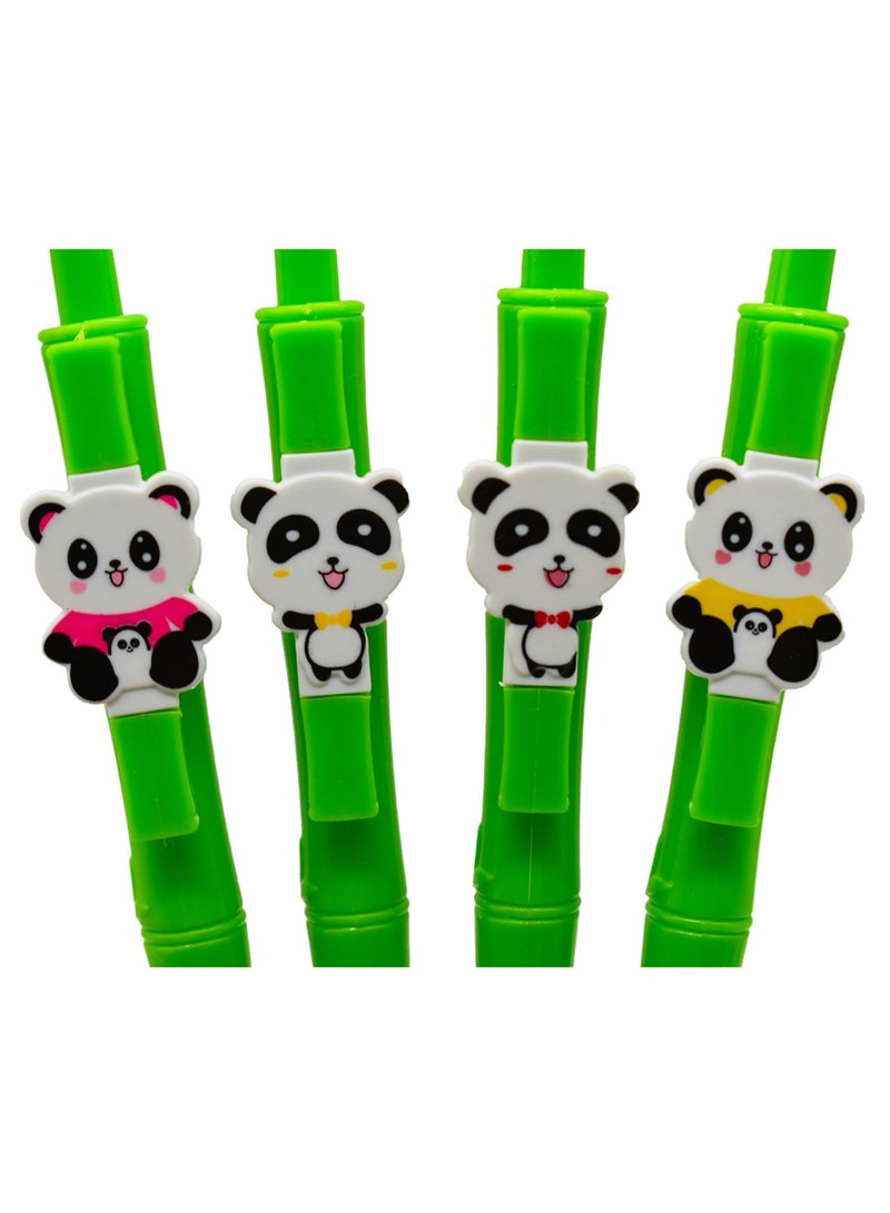 Excefore Gel Pens, Panda Pens Set 12, Cartoon Panda Green Bamboo Pens, Black Ink 0.5mmfor Students Classroom Prize School Supplies Stationery, Office School Supplies Home Writing - Image 3