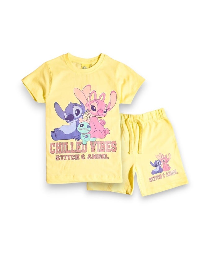 LILO & STITCH GIRLS T-SHIRT & SHORT SET‬ - Image 1