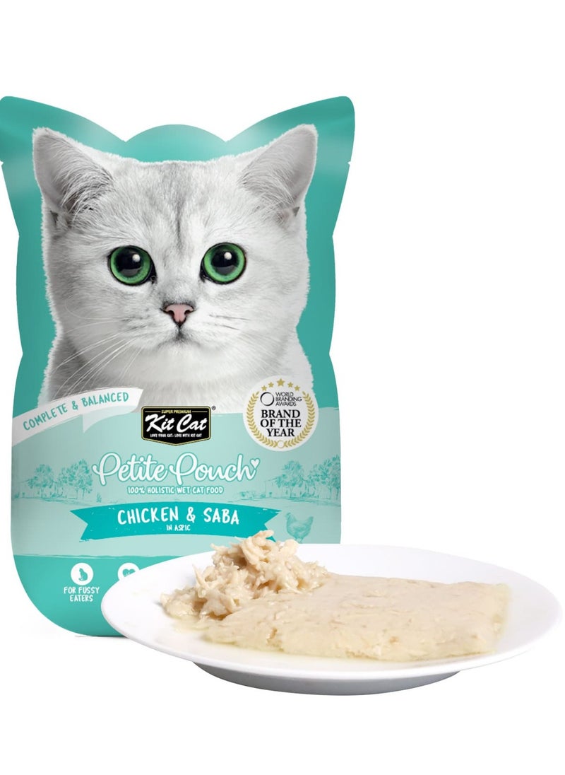 Kit Cat Kit Cat Petite wet food Pouch 70g – Chicken & Saba 24pcs  - Image 2
