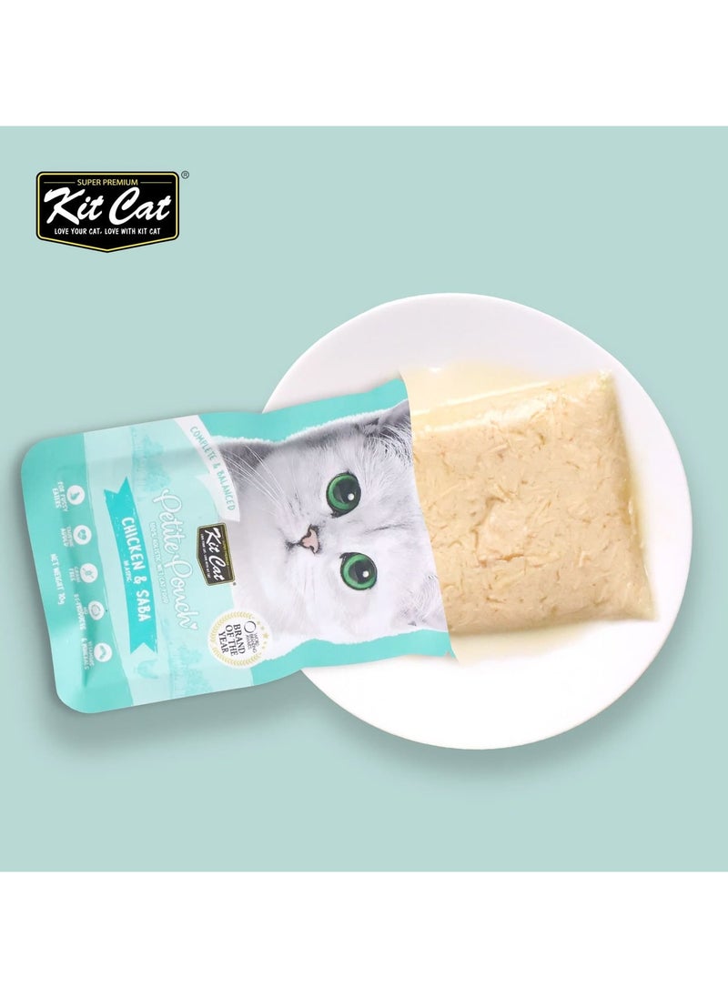 Kit Cat Kit Cat Petite wet food Pouch 70g – Chicken & Saba 24pcs  - Image 3
