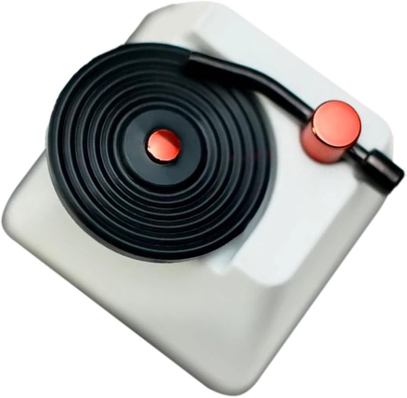 White 3D Vinyl Record Custom Keycap For Mechanical Keyboards Accessory - Image 2