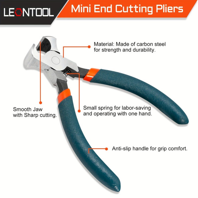 Orange Blue Mini End Cutter Pliers 4.5 Inches End Nipper Staple Puller Nail Remover Tool Zipper Install Pliers Wire Cutter For Jewelry Making - Image 1