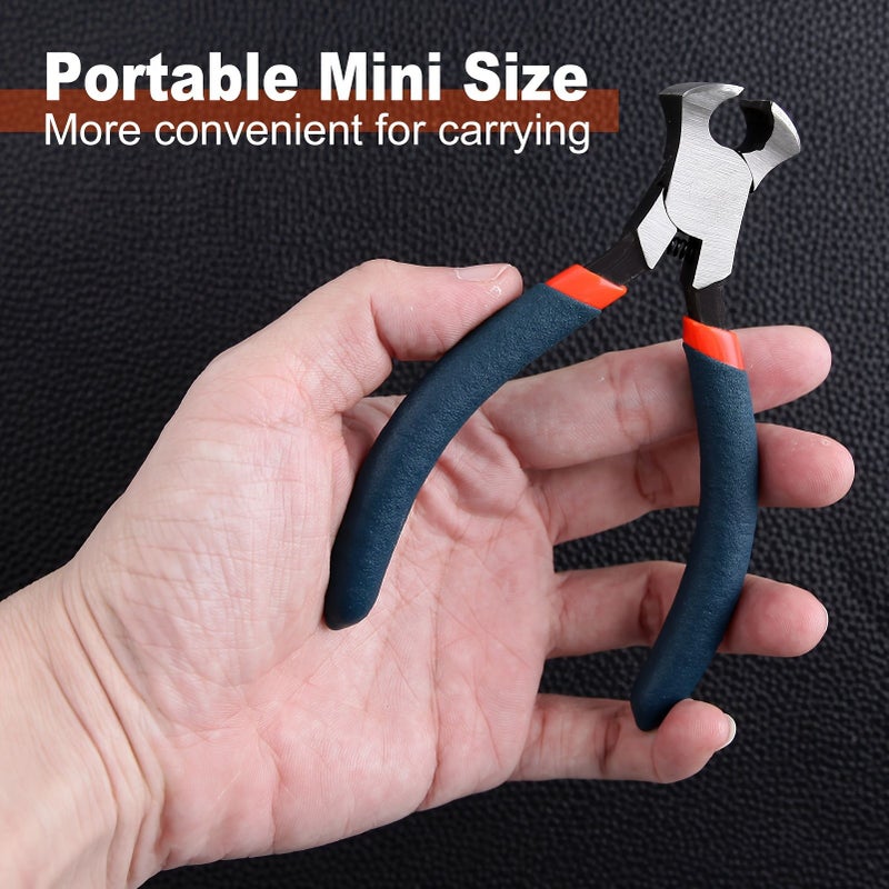 Orange Blue Mini End Cutter Pliers 4.5 Inches End Nipper Staple Puller Nail Remover Tool Zipper Install Pliers Wire Cutter For Jewelry Making - Image 5