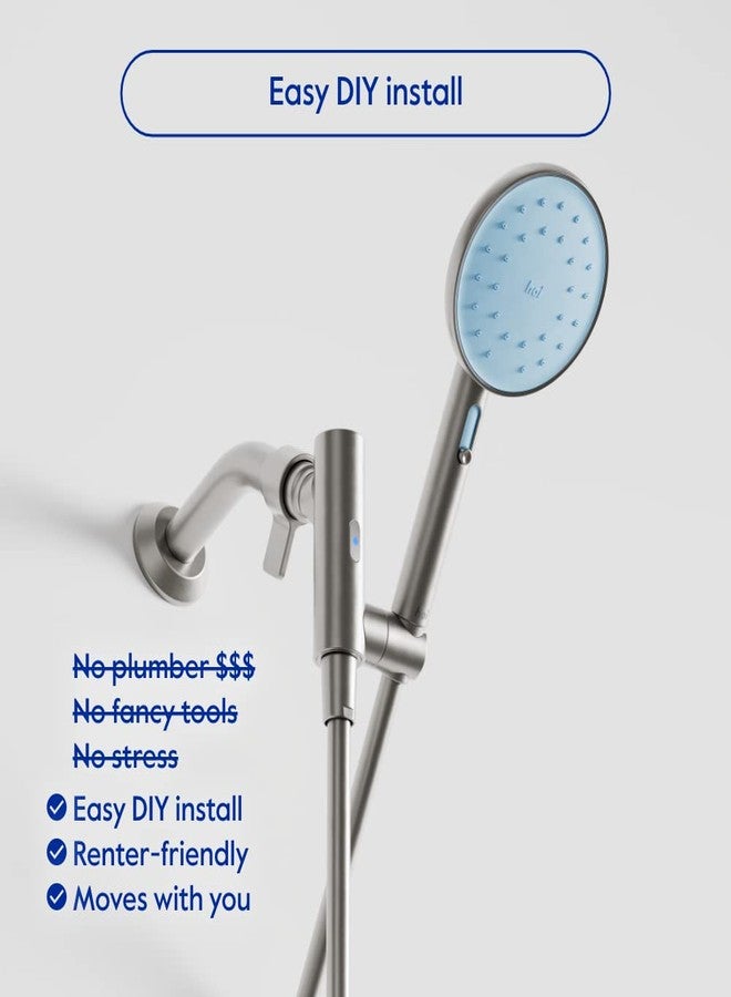 hai Smart Shower Head, Bluetooth Handheld Water Saving Showerhead with Adjustable High Pressure to Spa-Like Mist, Stainless Steel, Easy Installation, Customizable LED Lights, Surf, 1.8 GPM - Image 5