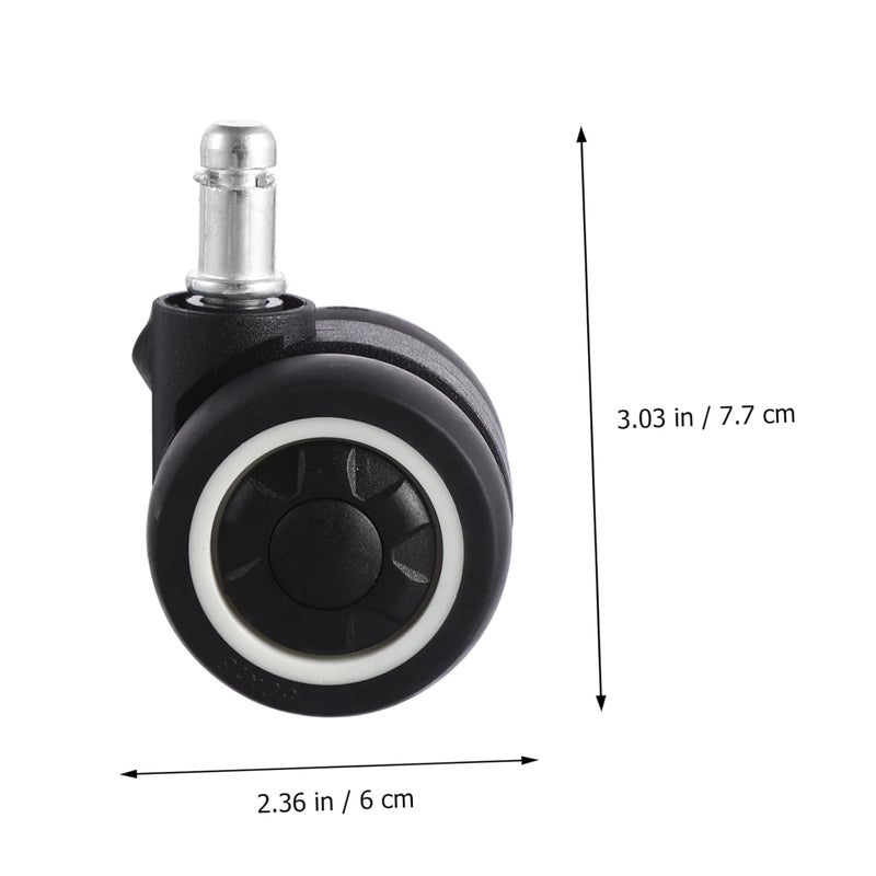 5PCS TPR Dual Swivel Casters Noiseless Furniture Wheels with Precision Bearings for Office Chair Hardwood Tile Floors - Image 3