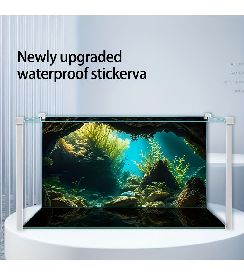 Aquarium Decorative Scenery External Adhesive 3D Glass Tank Film Style One - Image 3