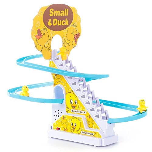 BELOXY Kid Duck Slide Set, Automatic Stair-Climbing Ducklings Cartoon Race Track With Lights and Music, Funny Escalator Toy, Multicolor - Image 3
