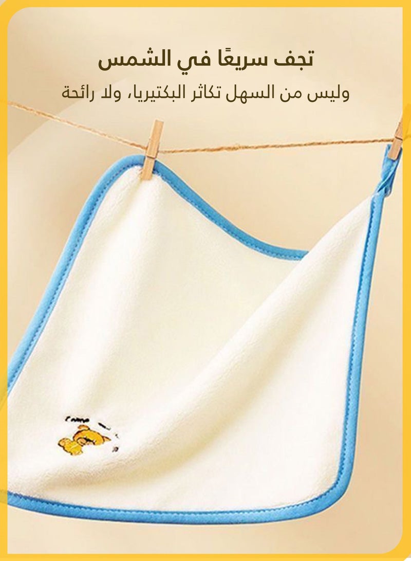 شي آند ليتل ٥ قطع مناشف وجه قطنية للرضع، مناشف فائقة النعومة، سريعة الجفاف، عالية الامتصاص، لا تترك وبر، متعددة الاستخدام كمنشفة وجه أو مريلة أو منشفة استحمام (٢٥.٤x٢٥.٤ سم) - Image 3