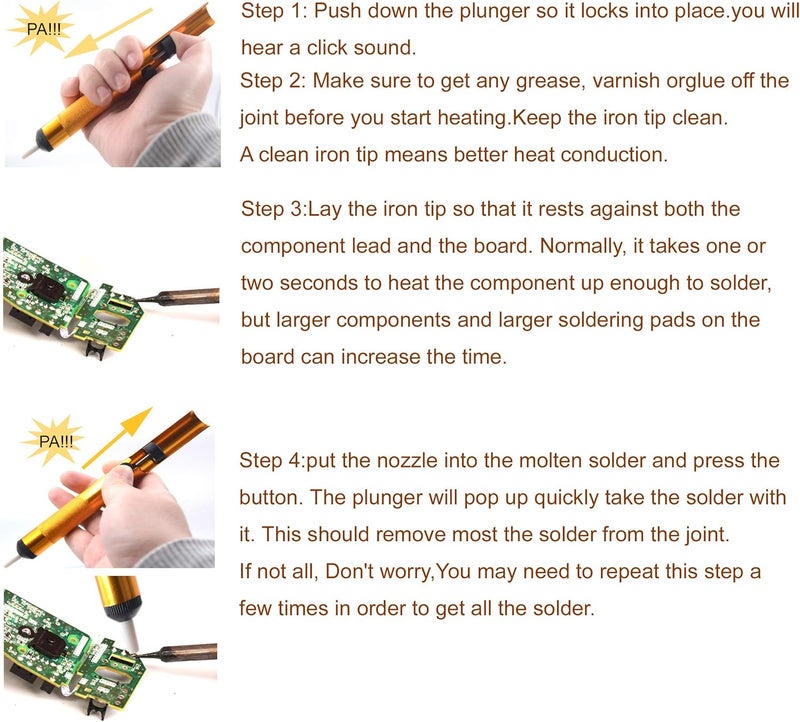 Lampvpath (Pack of 4) All Aluminum Alloy Solder Sucker Desoldering Pump, Vacuum Solder Sucker Removal Tool for Desoldering - Image 2