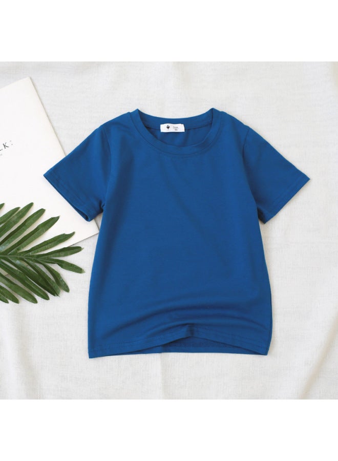 Children's Odell Cotton Short-sleeved T-shirt Summer Round Neck Black And White Pure Color Kidsren's Half-sleeved T Baby Thin Top