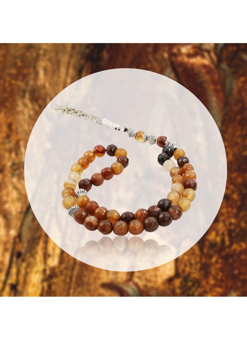 JADWAR - Men's Agate Rosary - Made of high quality and durable threads to make this rosary, giving it strength and solidity. - Image 1