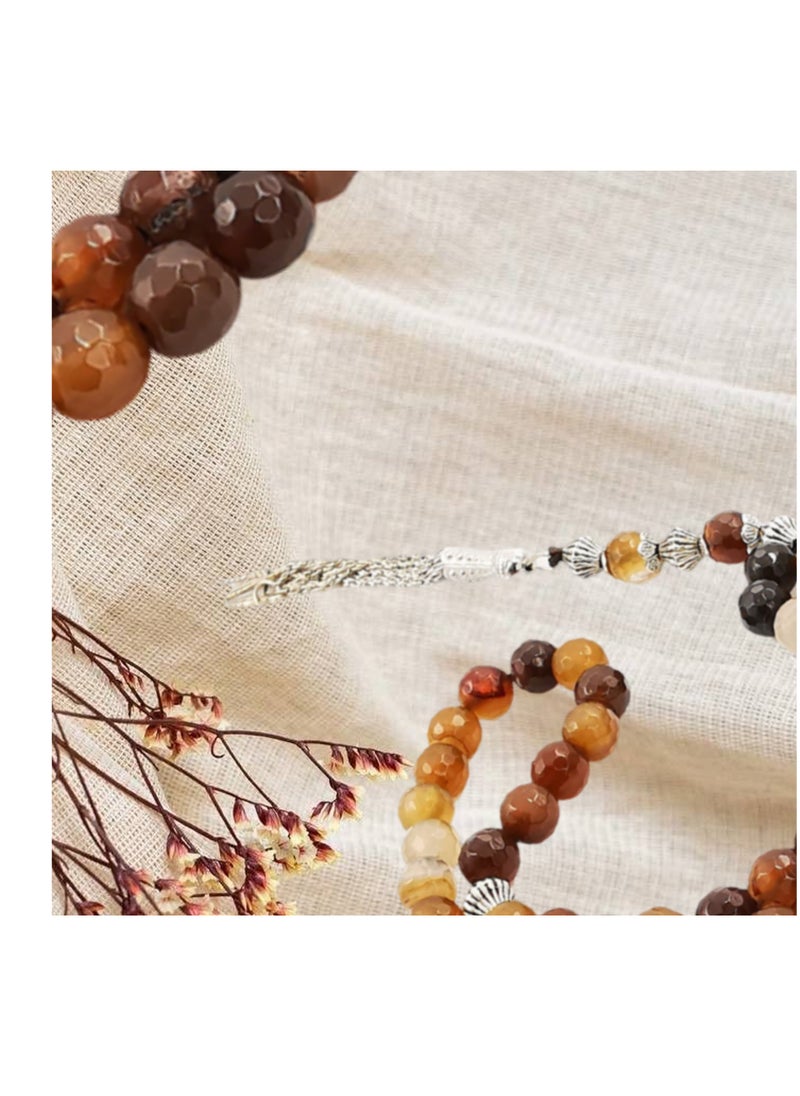 JADWAR - Men's Agate Rosary - Made of high quality and durable threads to make this rosary, giving it strength and solidity. - Image 1