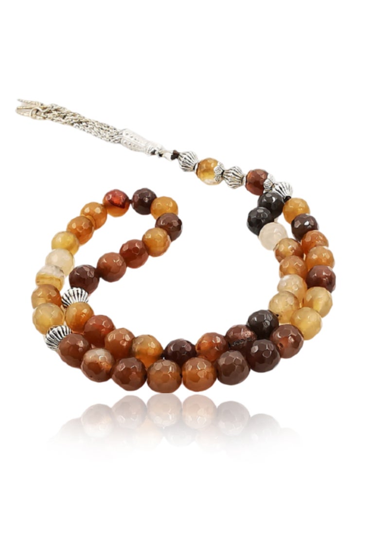 JADWAR - Men's Agate Rosary - Made of high quality and durable threads to make this rosary, giving it strength and solidity. - Image 1