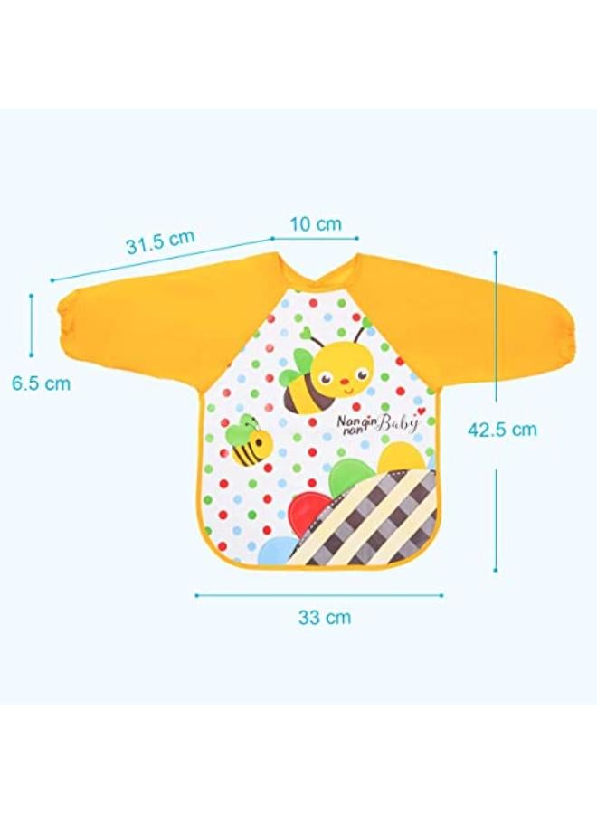 4 Pcs Cute Cartoon Long Sleeve Baby Bibs - Image 2