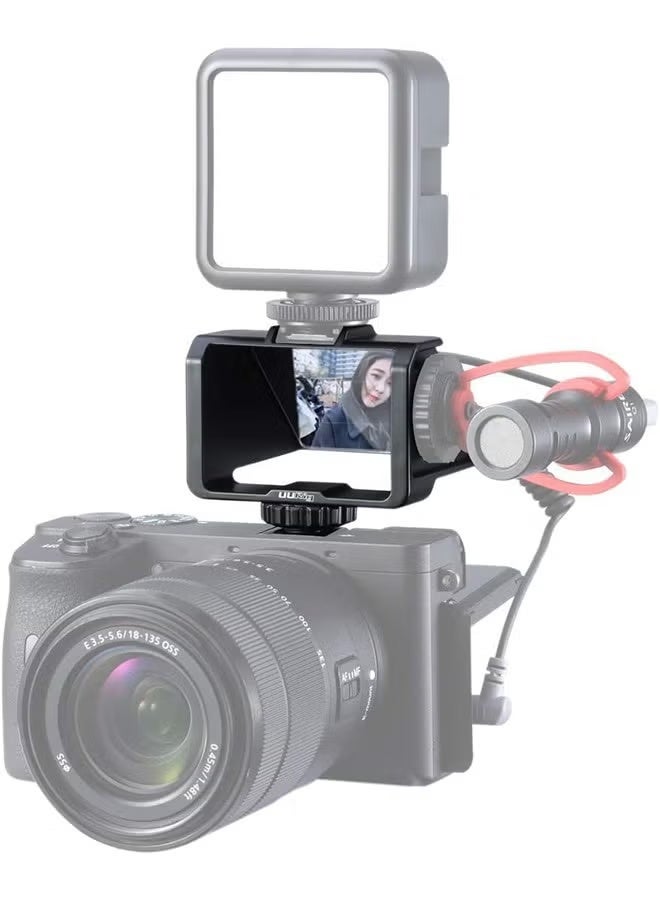 UURig Vlog Selfie Flip Screen for Mirrorless Camera for Sony A7R3 A7III A7II A6000/A6300/A6500 Cold Shoe Bracket Microphone Mount for Fujifilm XT3 XT20 Canon Panasonic GX85 Nikon Z7 Reverse Mirror - Image 1