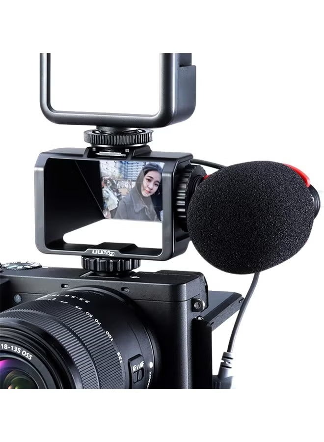 UURig Vlog Selfie Flip Screen for Mirrorless Camera for Sony A7R3 A7III A7II A6000/A6300/A6500 Cold Shoe Bracket Microphone Mount for Fujifilm XT3 XT20 Canon Panasonic GX85 Nikon Z7 Reverse Mirror - Image 3