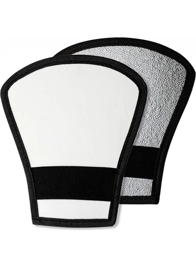 Black Edition Flash Diffuser Reflector 2 Pack White Silvery Bounce Kit For Speedlight - Image 1