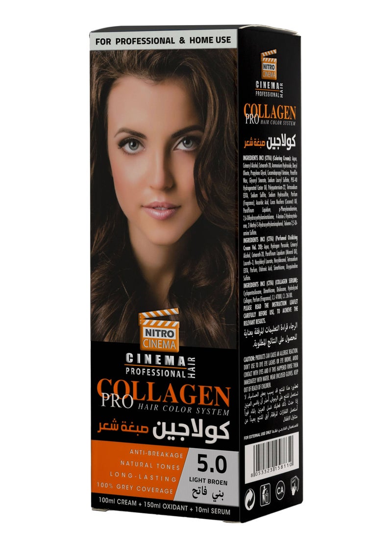 نيترو سينما  كولاجين صبغة شعر لون بني فاتح 5.0 - Image 1
