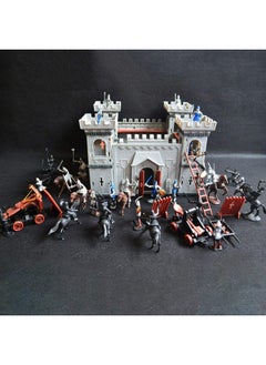 Tookie Medieval Castle Toy Castles Knights Soldiers Model Kit Knight Figures Playset Fort Building Kit Diy Assembled Castle Model Set Playset Gifts(Type A)  - Image 2