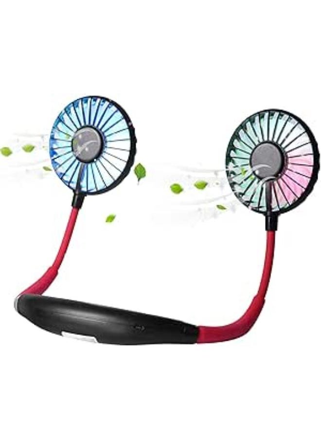 ElectroSky Portable Neck Fan, Hand Free Personal Mini Fans USB Rechargeable,360 Degree Personal Cooling Fan Handheld Portable Fans Headphone Design for Home Travelling,d-7 