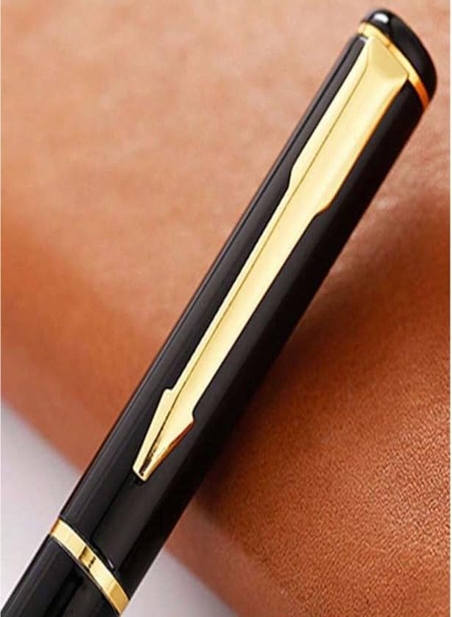 Krink Antique R001 Best Gift Choice for your loved ones Roller Ball Pen sleek Black Roller Pen with Gold Trim - Image 2