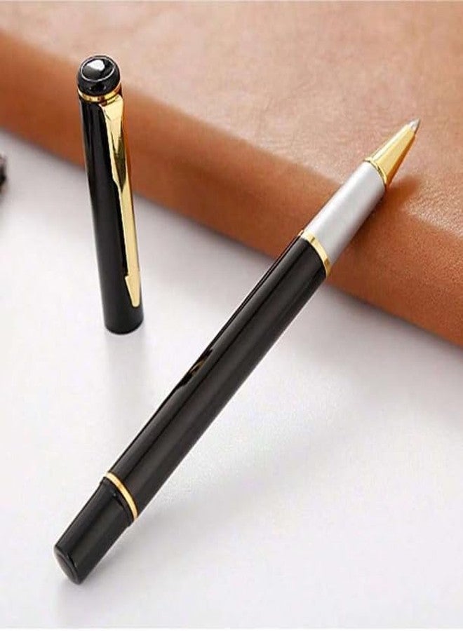 Krink Antique R001 Best Gift Choice for your loved ones Roller Ball Pen sleek Black Roller Pen with Gold Trim - Image 5