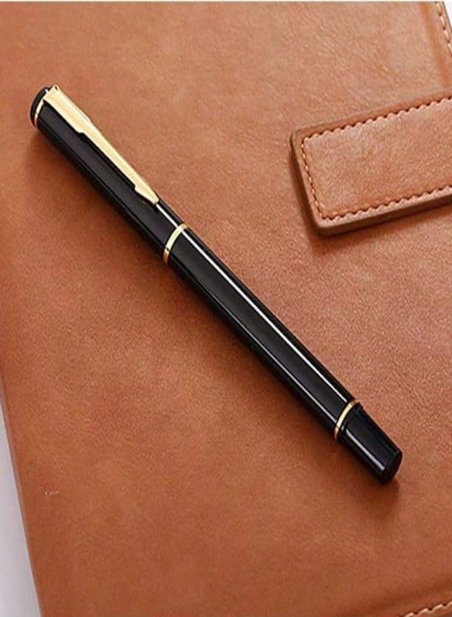 Krink Antique R001 Best Gift Choice for your loved ones Roller Ball Pen sleek Black Roller Pen with Gold Trim - Image 1