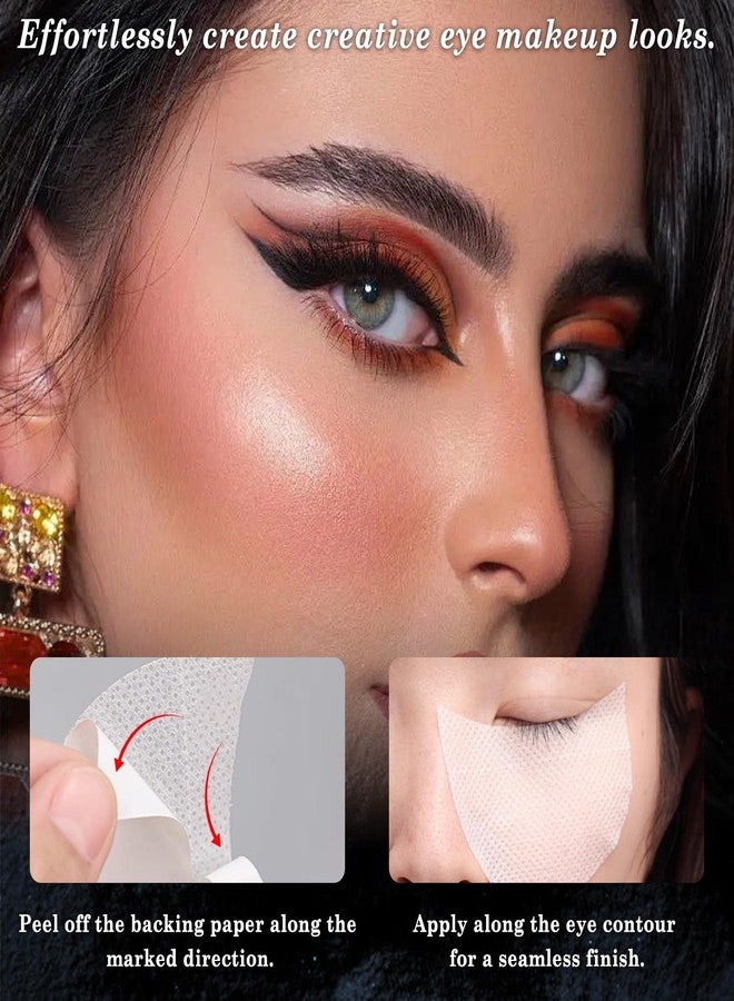 EKIND Eyeshadow Shields, Under Eye Patches Self Adhesive Stencils Pads Makeup for Eyeliner, Eyelash Extensions and Lip(150pcs, White) - Image 3