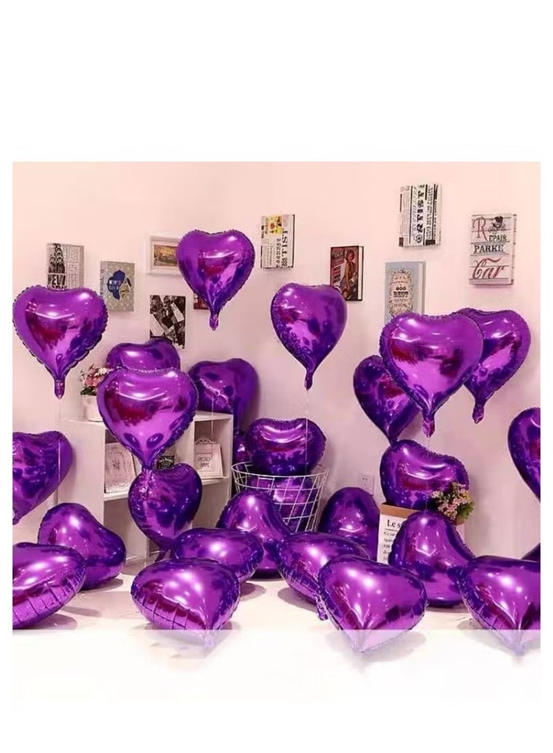 MIXDE 10pcs 18 inch purple heart shaped foil balloons love heart shaped foil balloons