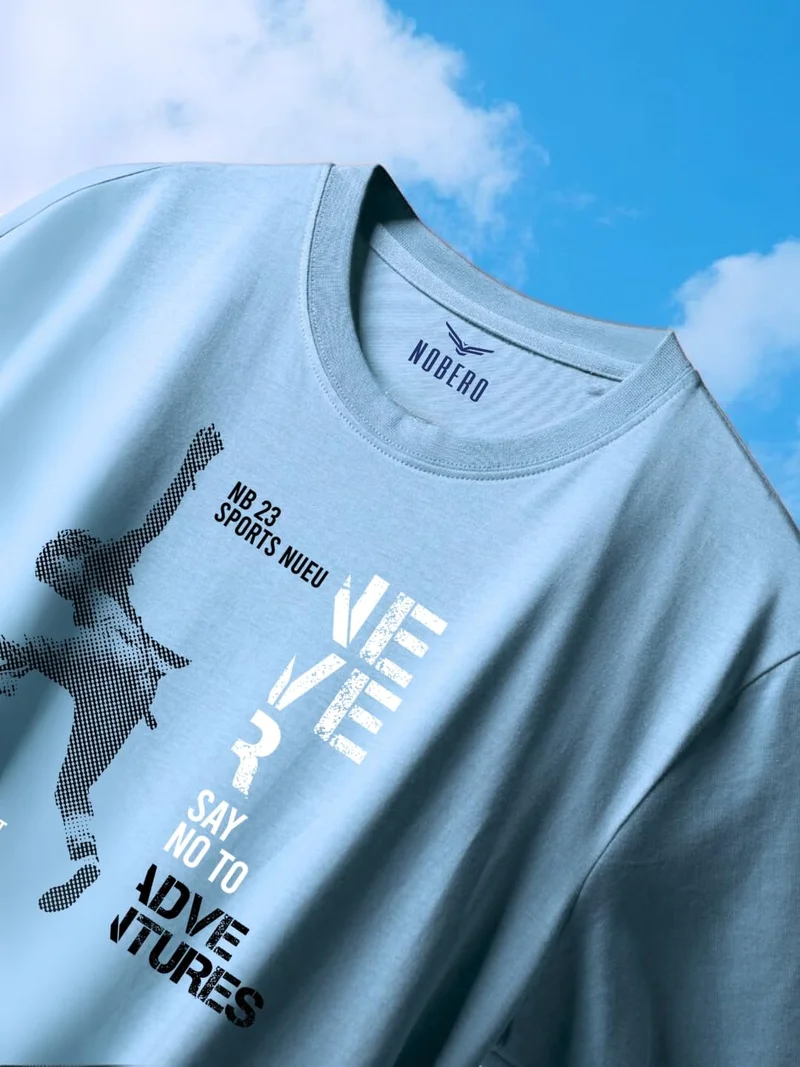 نوبيرو Graphic Print Oversized T-Shirt for Men