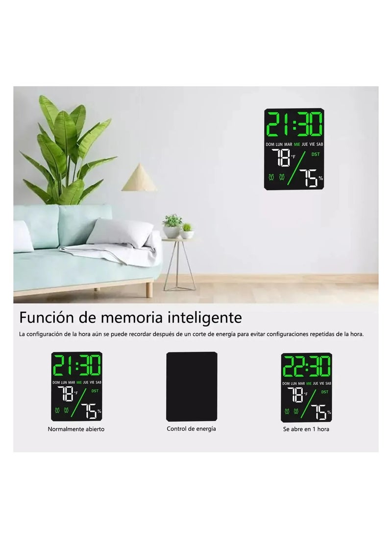 Generic - Multifunctional LED Digital Alarm Clock - Displays Time, Date, Temperature, Humidity - Dual Alarms and Stylish Design for Office or Home - Image 1