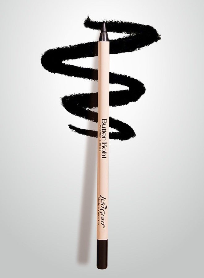 JUST GOLD JustGold Butter Kohl Kajal Pencil Smudgeproof Waterproof and long lasting One Swipe Application Fadeproof Deep Matte Finish Enriched With Vitamin E & B5 (Blackout) - Image 2