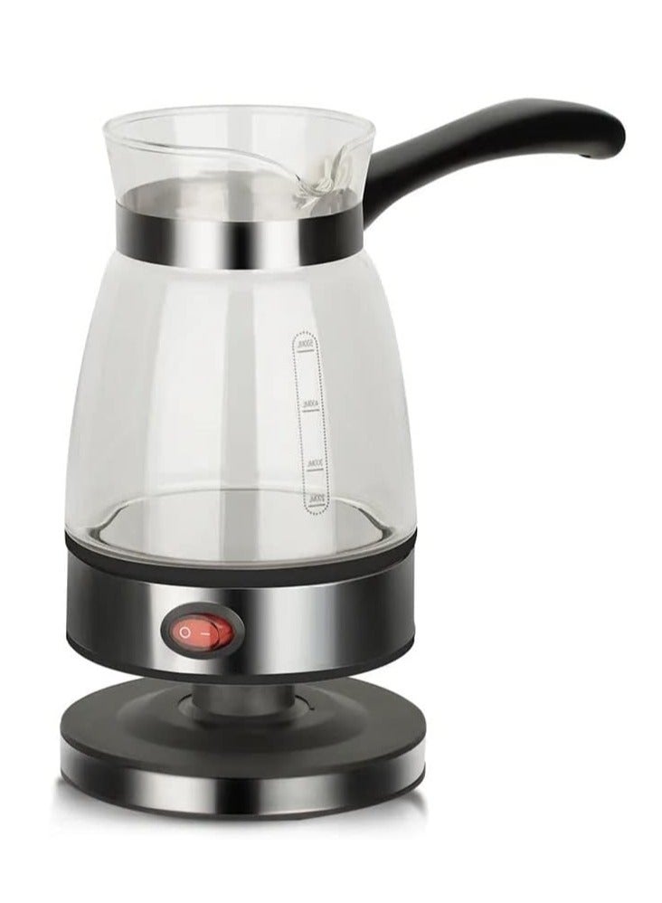 Denx 600W 500ml Electric Coffee Pot with 360 Degree Rotating Base, Stainless Steel and Glass - Image 2