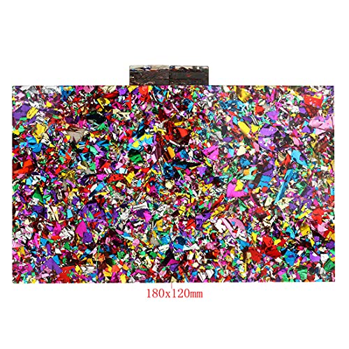EROUGE EROGE Acrylic Clutch Purse Perspex Box Colorful Geometric Design Handbags for Women (multi-colored) - Image 2