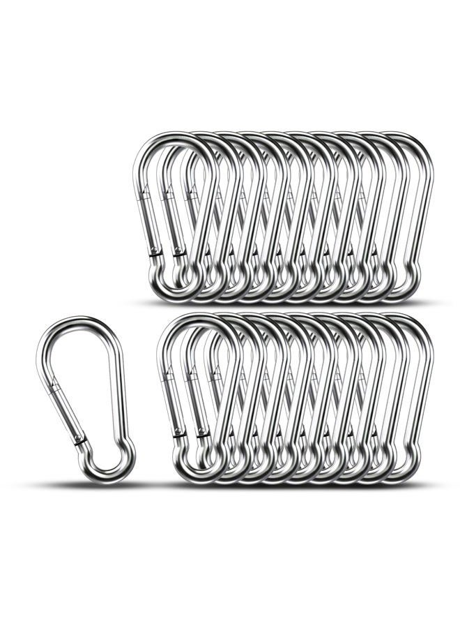KINLINK 10 Pack 304 Stainless Steel Carabiner Clip, 3.15 inch Heavy Duty Spring Snap Hook, Caribeener Clips for Outdoor Camping, Swing Set, Hammock, Hiking Travel, Fishing, Quick Link Keychain - Image 1