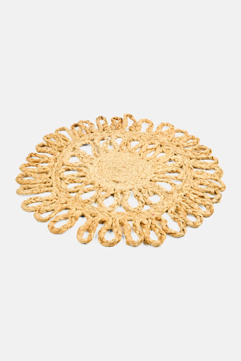 Muy Mucho Vegetable Fiber Place Mat 38 D cm,Tan