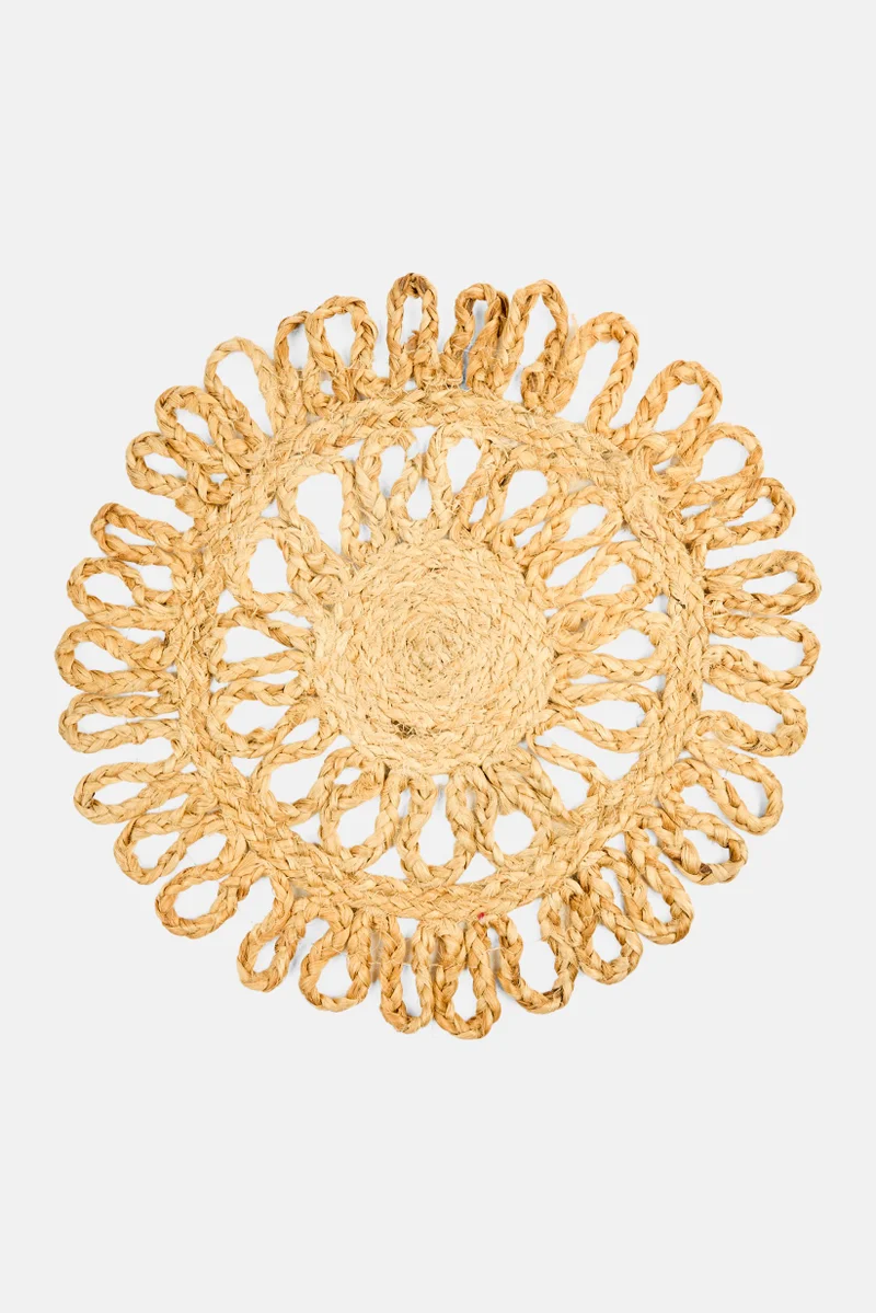 Muy Mucho Vegetable Fiber Place Mat 38 D cm,Tan