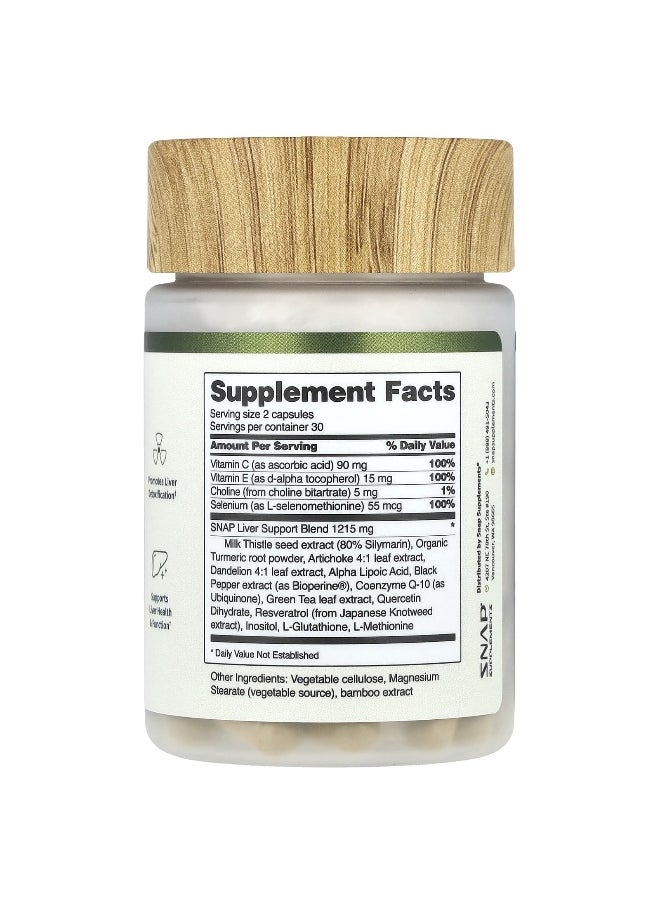 SNAP SUPPLEMENTS - Snap Supplements, Liver Health & Detox, 60 Capsules - Image 1