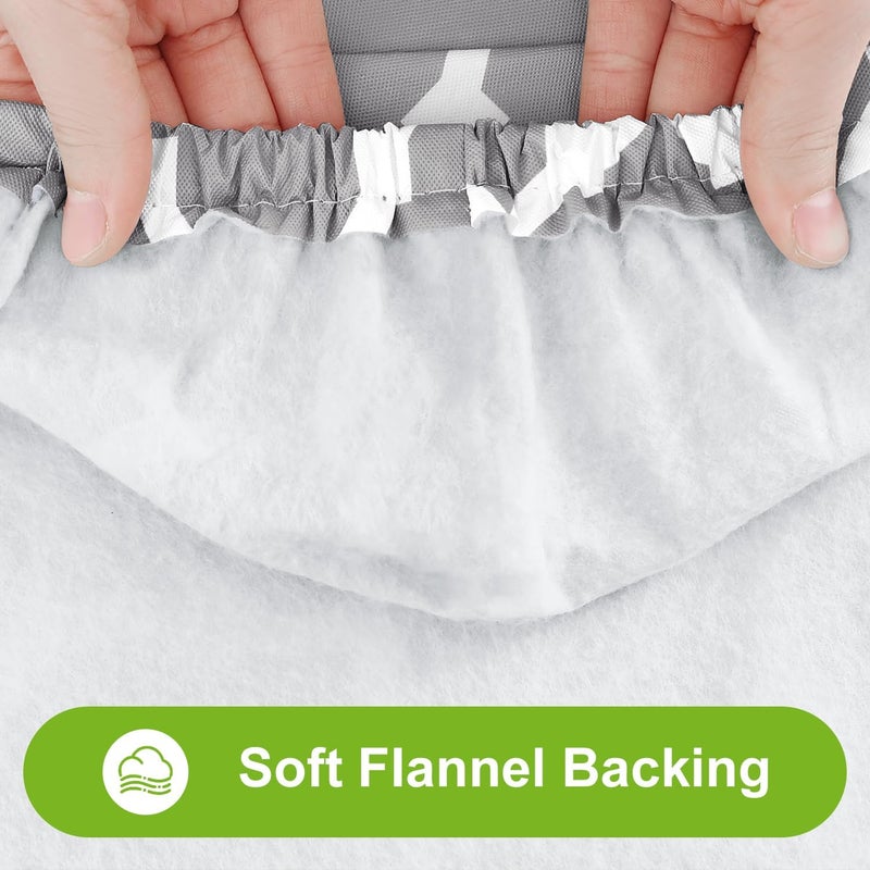 smiry Rectangle Picnic Table Cover, Waterproof Elastic Fitted Camping Tablecloths for 5 Foot Tables, Wipeable Flannel Backed Vinyl Tablecloth Protector for Indoor, Outdoor (Grey, 36x60 Inches) - Image 5