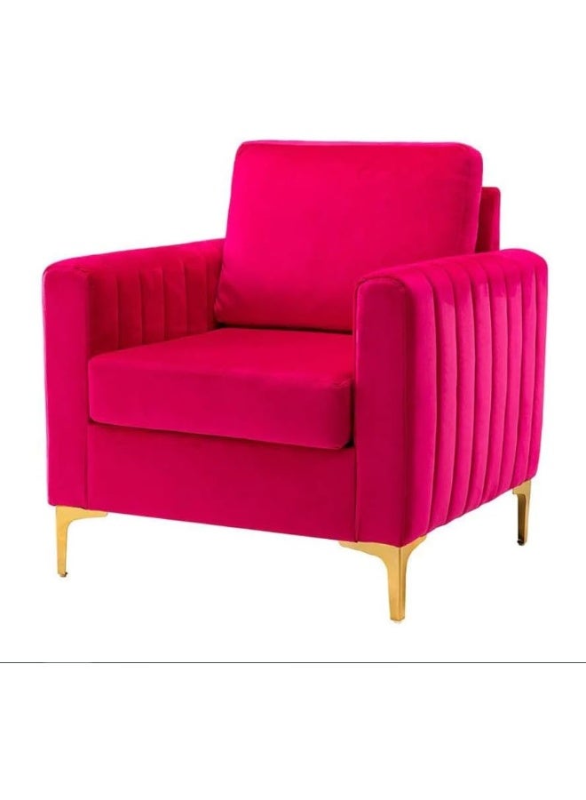 Zayn comforts Premium Velvet Armchair â€“ Aesthetic Statement Piece for Any Space, Combining Luxury and Comfort (Fuschia) - Image 4