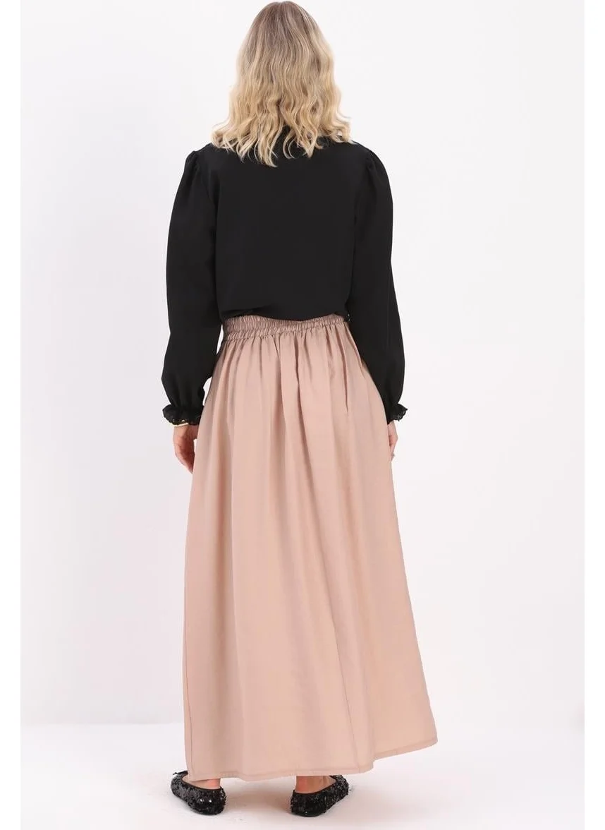 Allday Mink-Pleated Flared Skirt